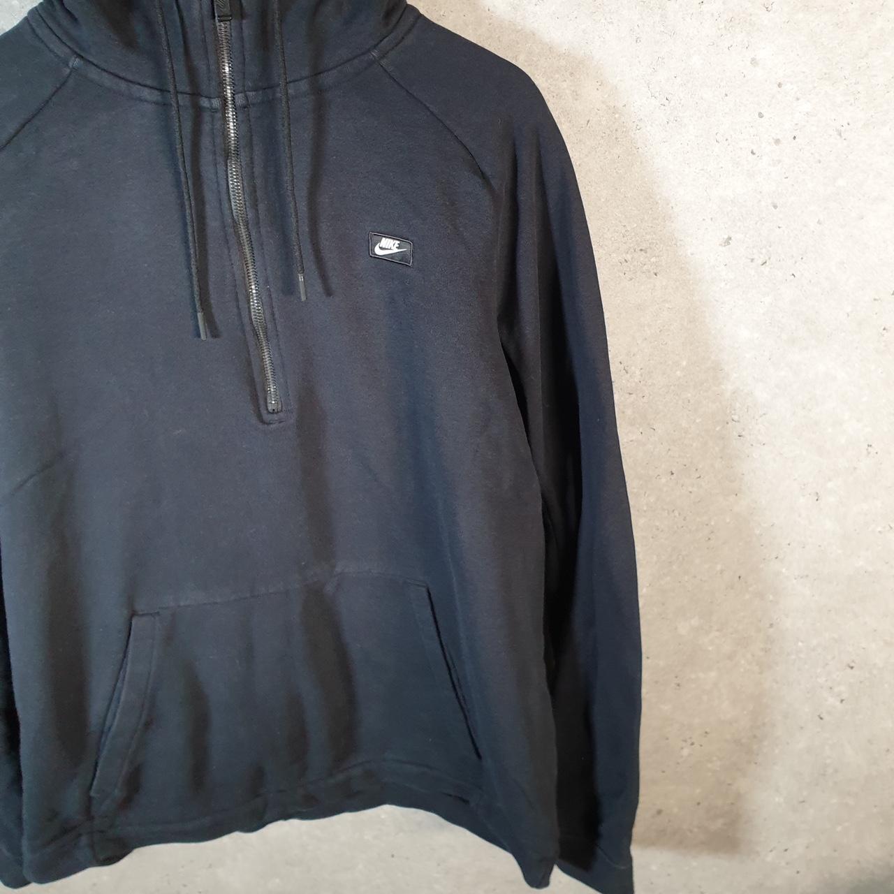 Vintage Nike Club 1/4 Zip Embroidered Hoodie Men’s XL Black Swoosh Y2K Pullover