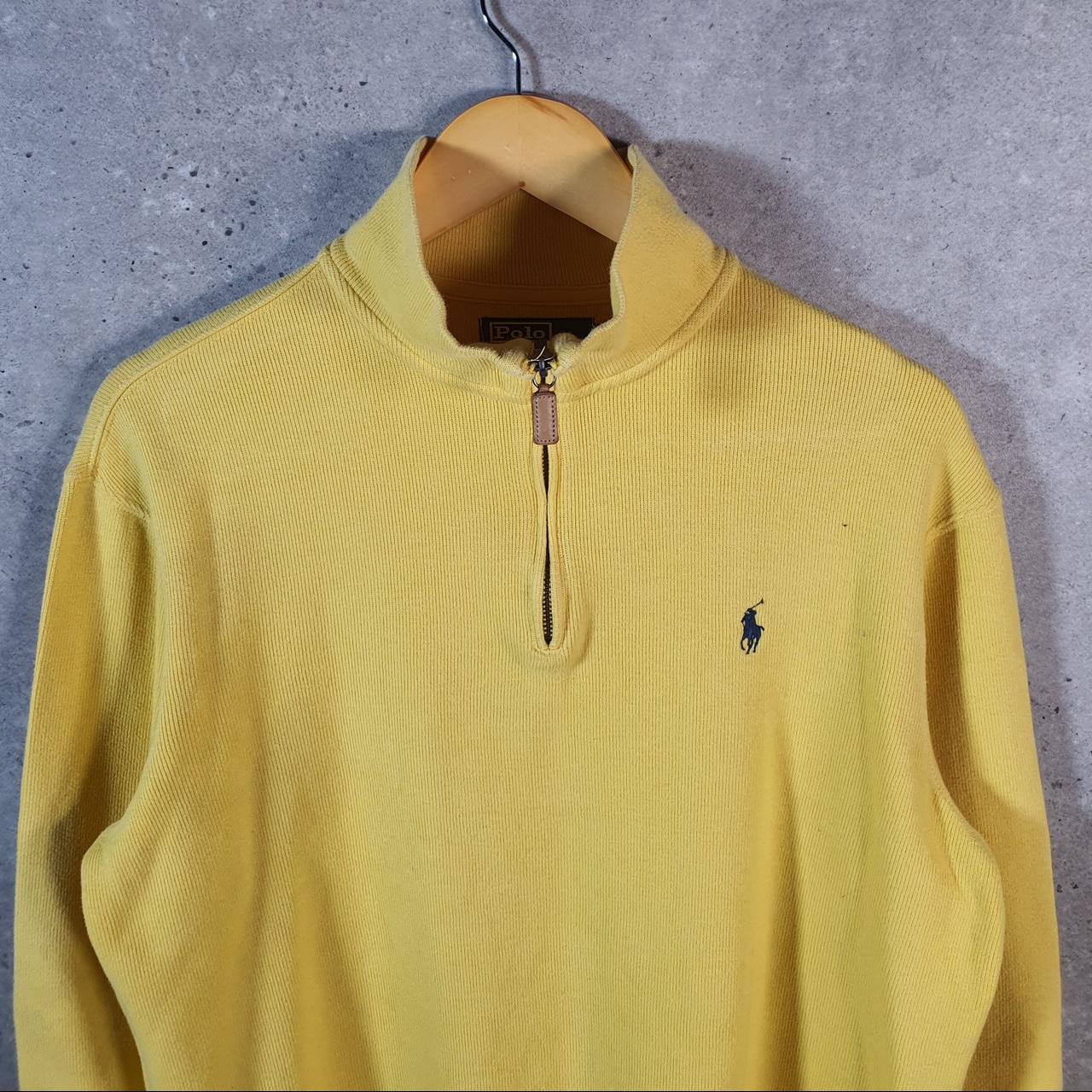 Vintage Ralph Lauren Polo 1/4 Zip Sweatshirt Men’s Medium Yellow Pullover Pony C8827