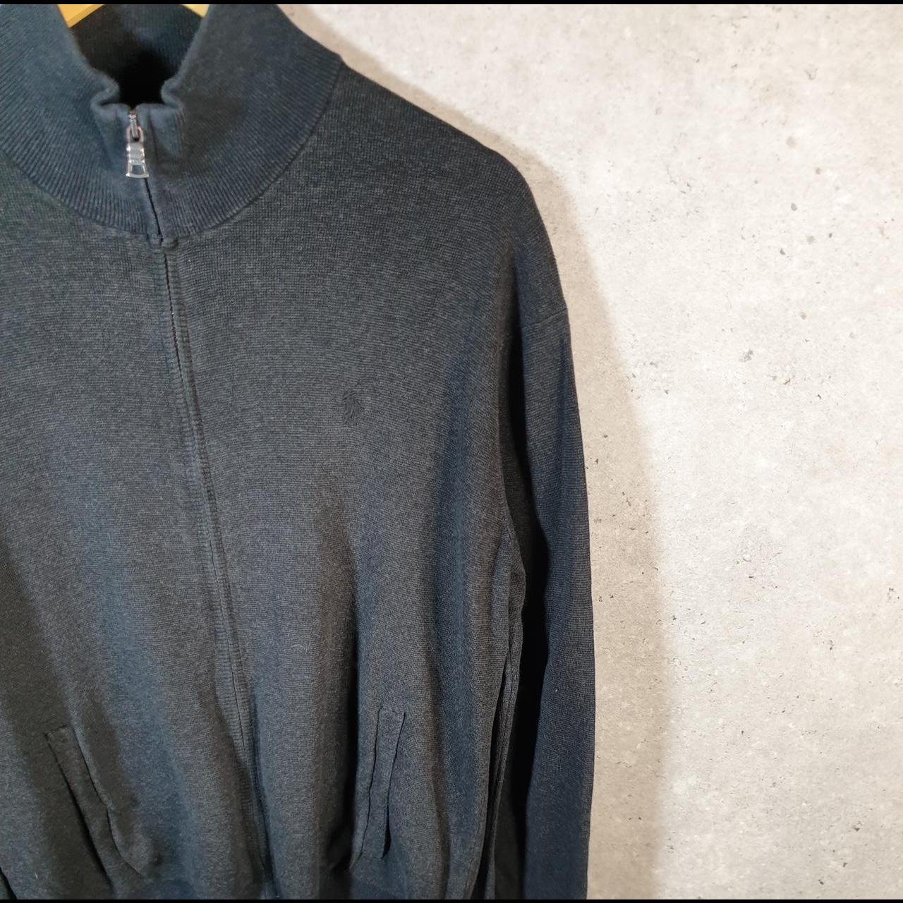Vintage Ralph Lauren Polo Sweatshirt Men’s Medium Grey Pima Cotton Full Zip Pony