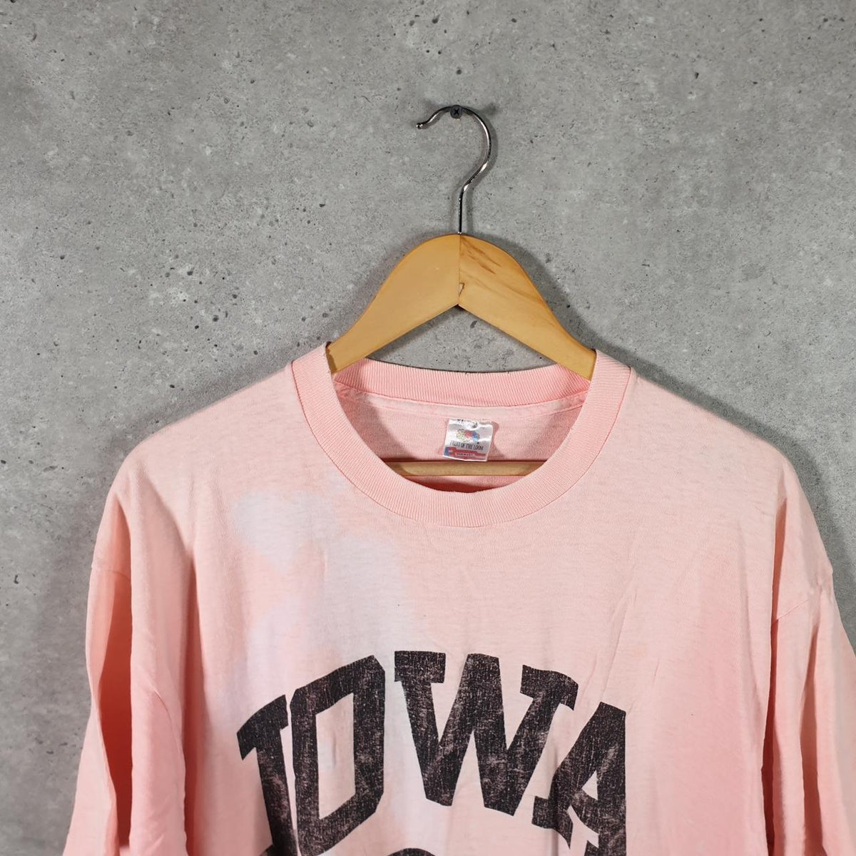 Vintage Fruit of the Loom Iowa XL USA Single Stitch T Shirt Men’s XL Pink 2