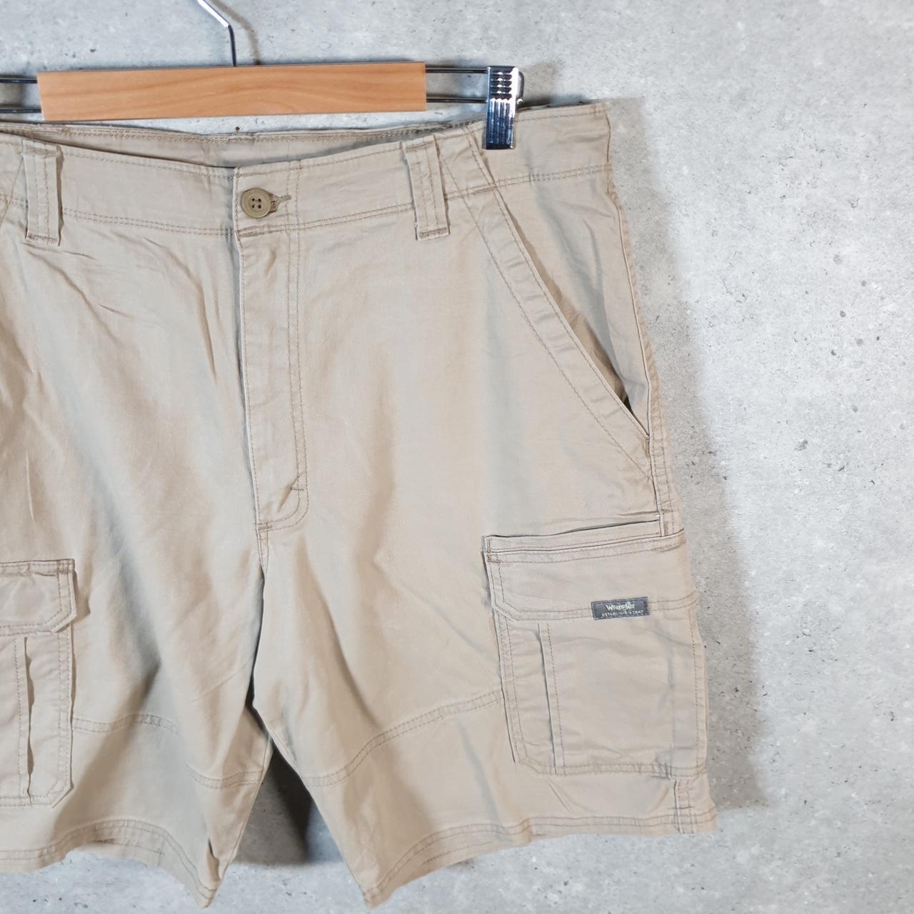 Vintage Wrangler Shorts Jorts Cargo Men’s W34 Brown Chino Pockets Baggy Cotton