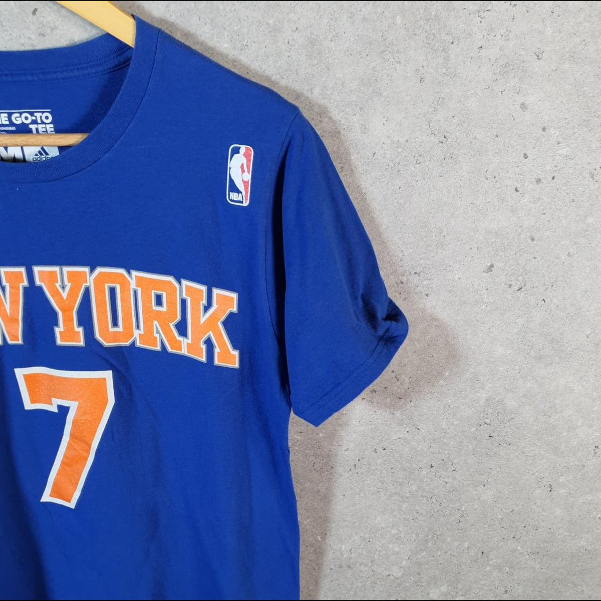 Vintage Adidas Go To Tee NBA New York Anthony 7 T Shirt Men’s Medium Blue Logo