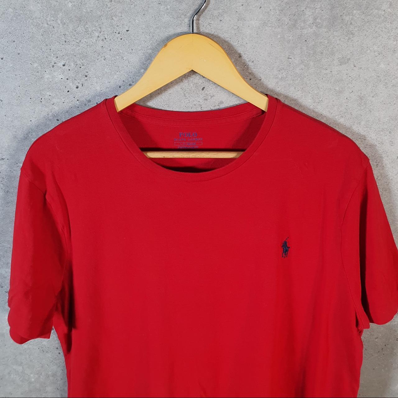 Vintage Ralph Lauren Polo T Shirt Men’s Large Red Embroidered Pony Custom Slim Fit C9093