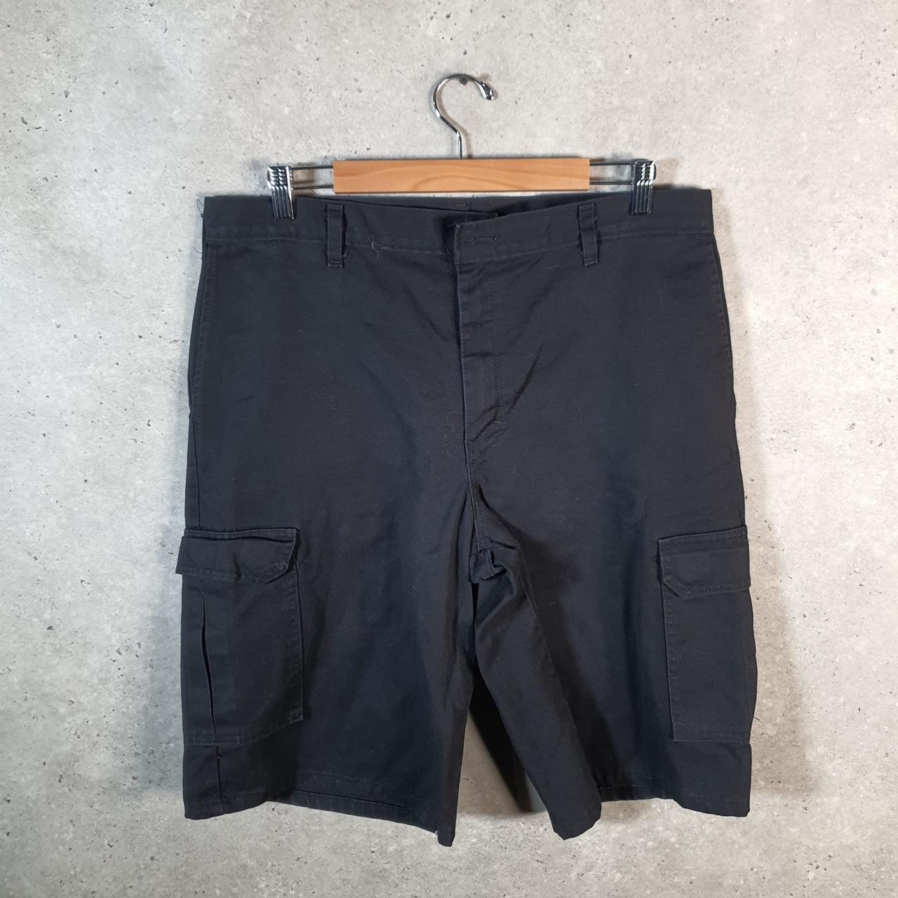 Vintage Dickies Baggy Chino Shorts Jorts Cargo Mens W36 Black Regular Fit