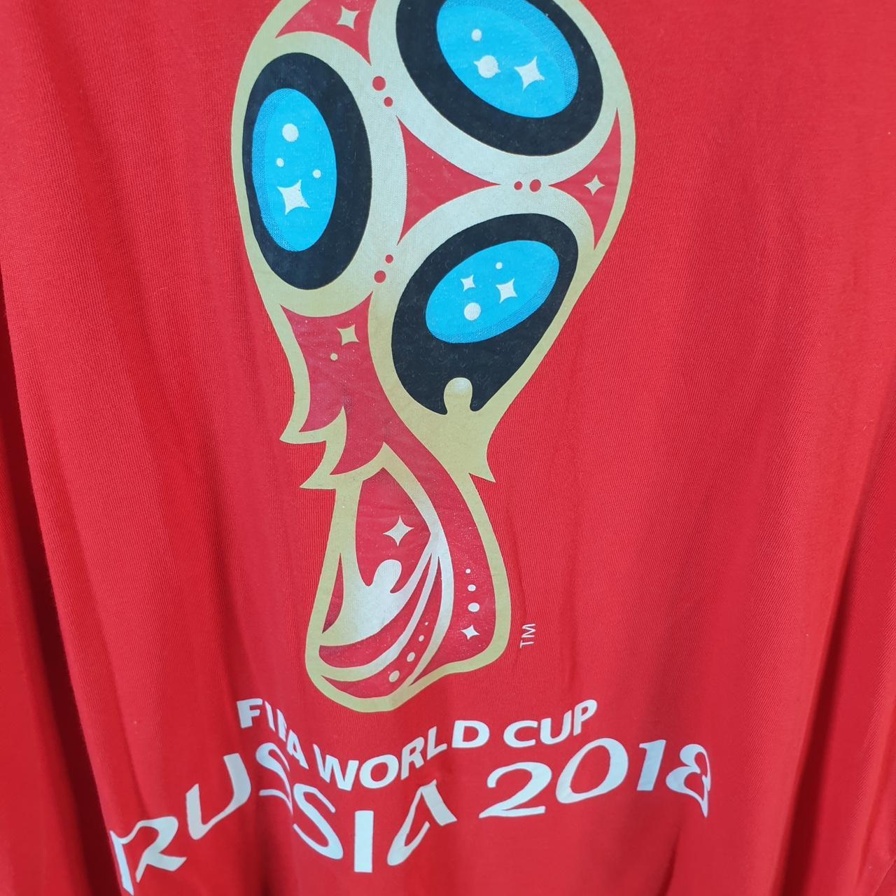 Vintage Adidas Russia FIFA World Cup 2018 T Shirt Mens XL Red Three Stripes Logo