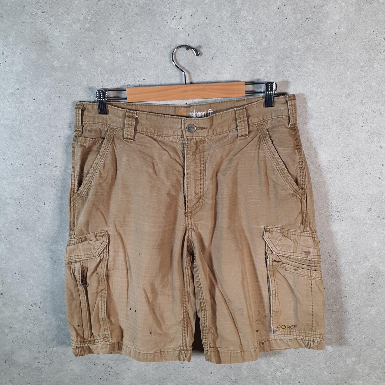 Vintage Carhartt Baggy Carpenter Shorts Jorts Cargo Men’s W34 Brown Relaxed Fit Workwear A4830