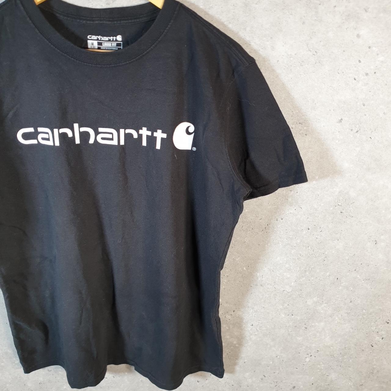Vintage Carhartt Pocket T Shirt Womens Medium Black Workwear Chore Utility Loose Fit
