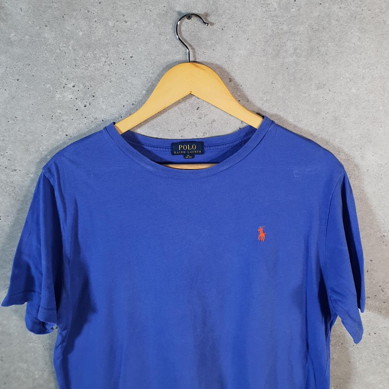 Vintage Ralph Lauren Polo Sport T Shirt Womens XL Blue Custom Fit Embroidered Pony C8636