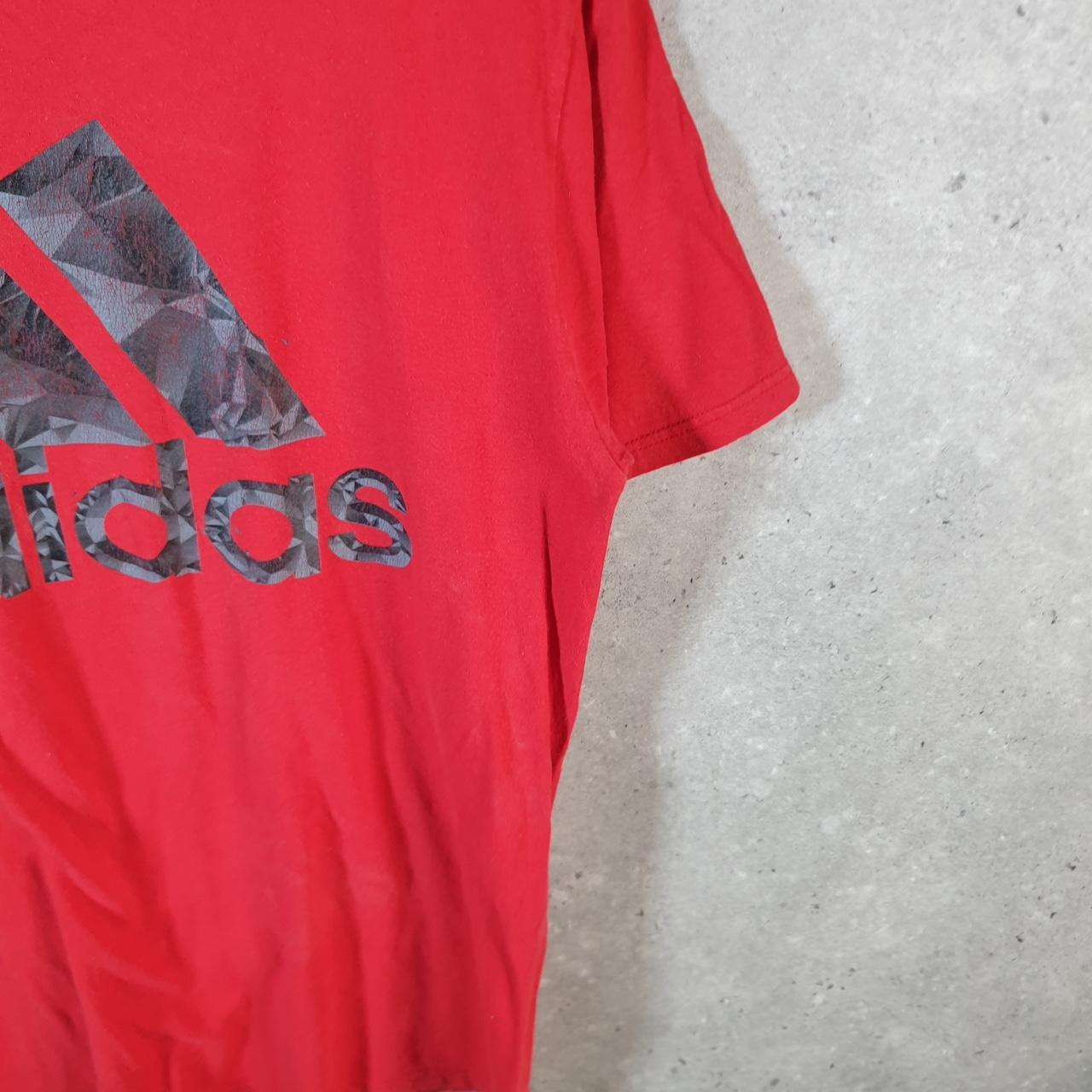 Vintage Adidas Go To Tee T Shirt Mens Medium Red Three Stripes Logo Athletic