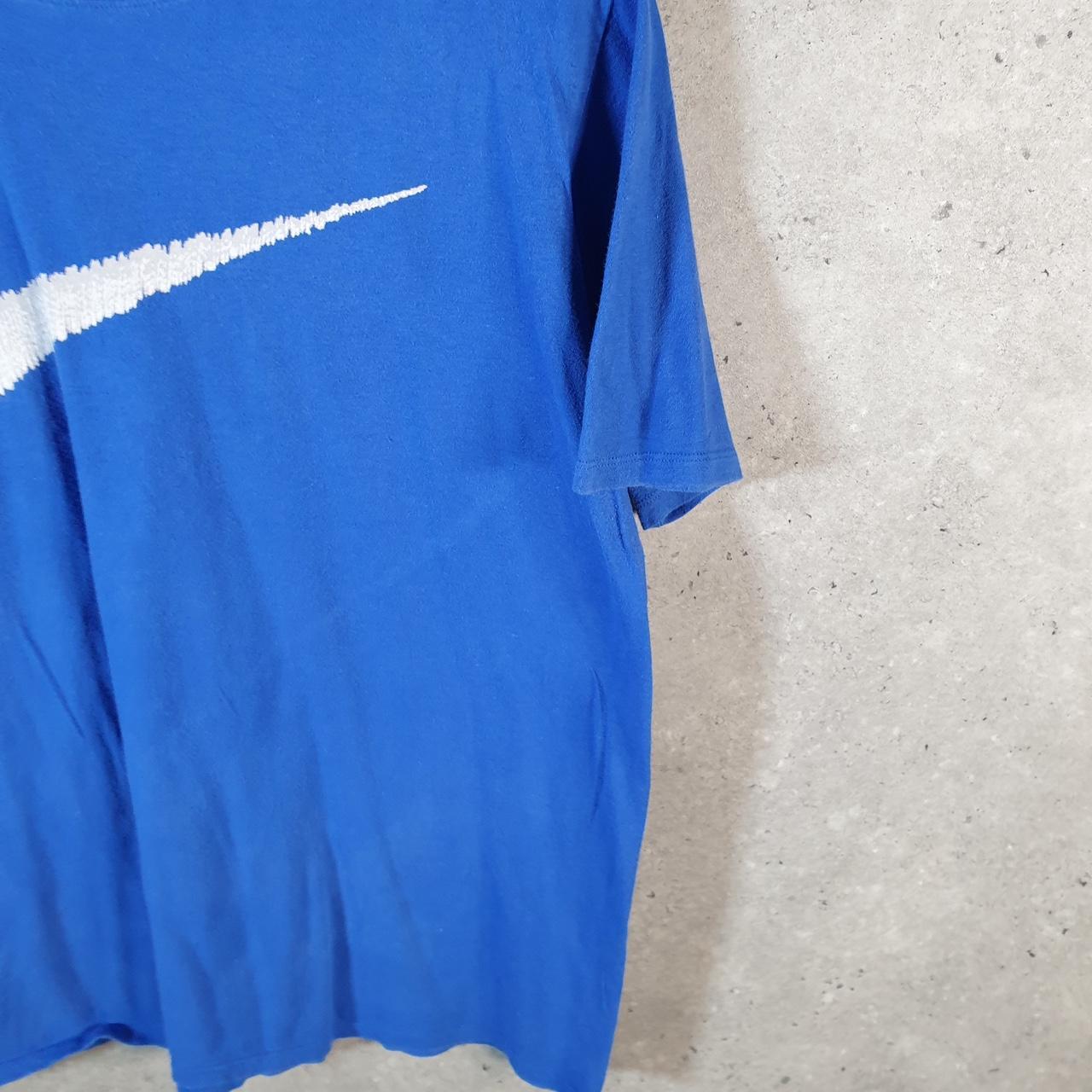 Vintage Nike Club Spellout T Shirt Men’s Large Blue Logo Swoosh Athletic