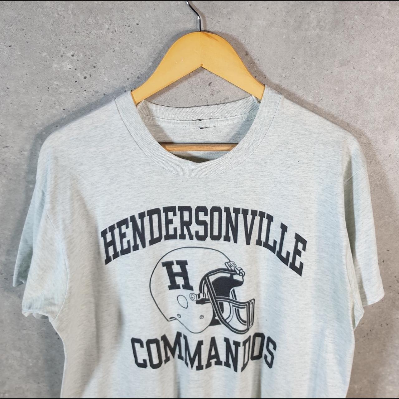 Vintage Hendersonville Commandos NFL USA 90s Single Stitch T Shirt Men’s Medium Grey C8804