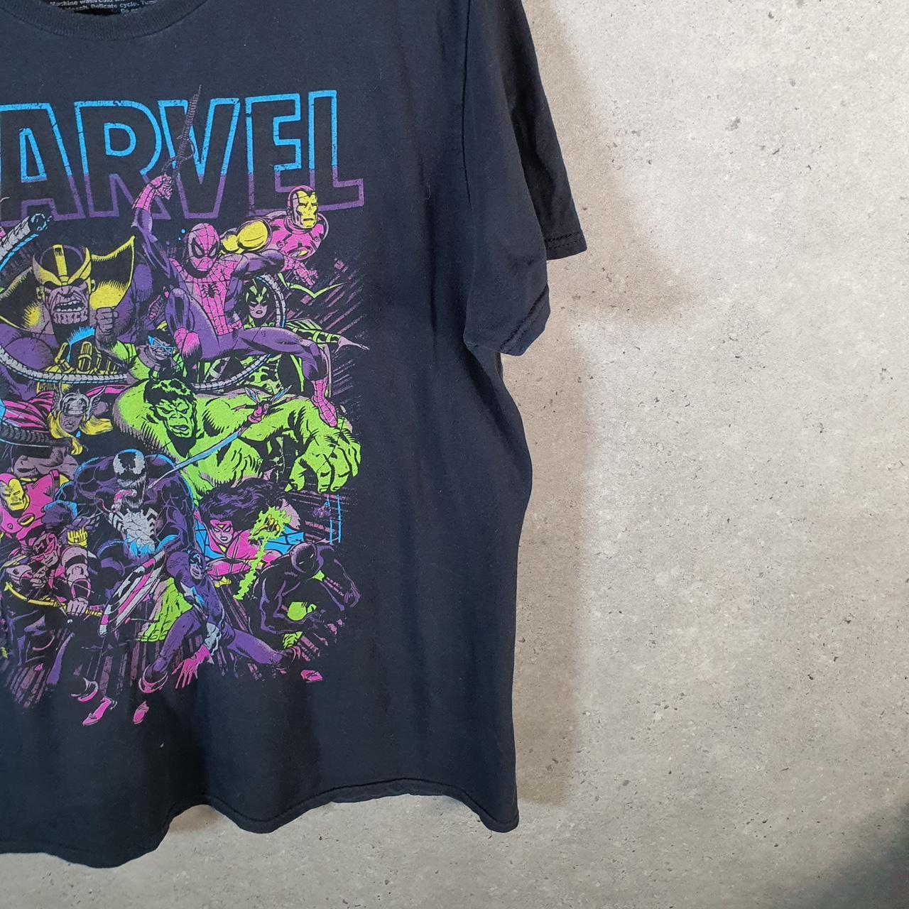 Vintage Marvel Avengers Assemble T Shirt Men’s Large Black Spellout Graphic