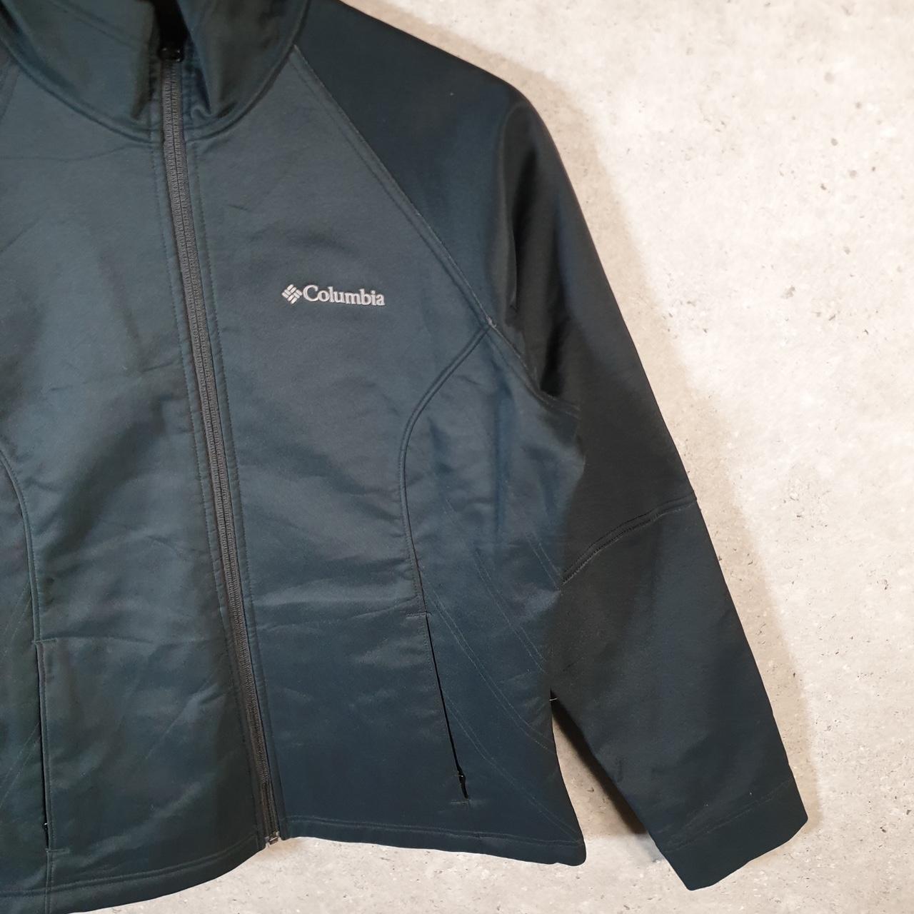 Vintage Columbia Windbreaker Track Jacket Womens Medium Black USA Athletic