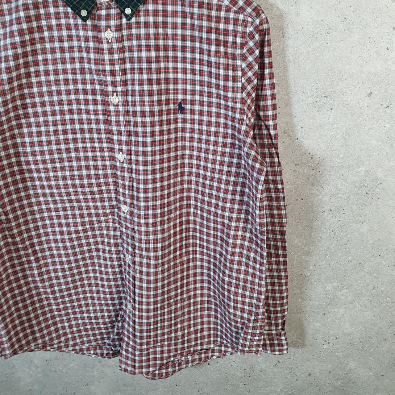 Vintage Ralph Lauren Button Down Shirt Womens XL Red Checkered Pony