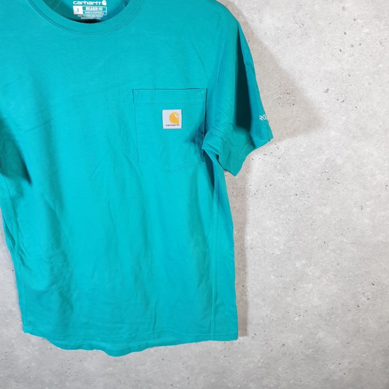 Vintage Carhartt Pocket T Shirt Men’s Small Blue Workwear Chore Utility Relaxed Fit