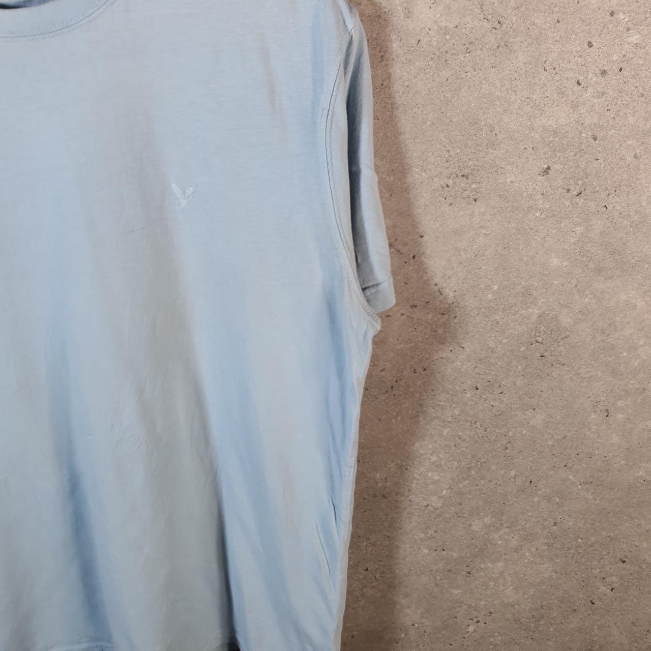 Vintage American Eagle Embroidered Logo T Shirt Mens Medium Blue Athletic Casual