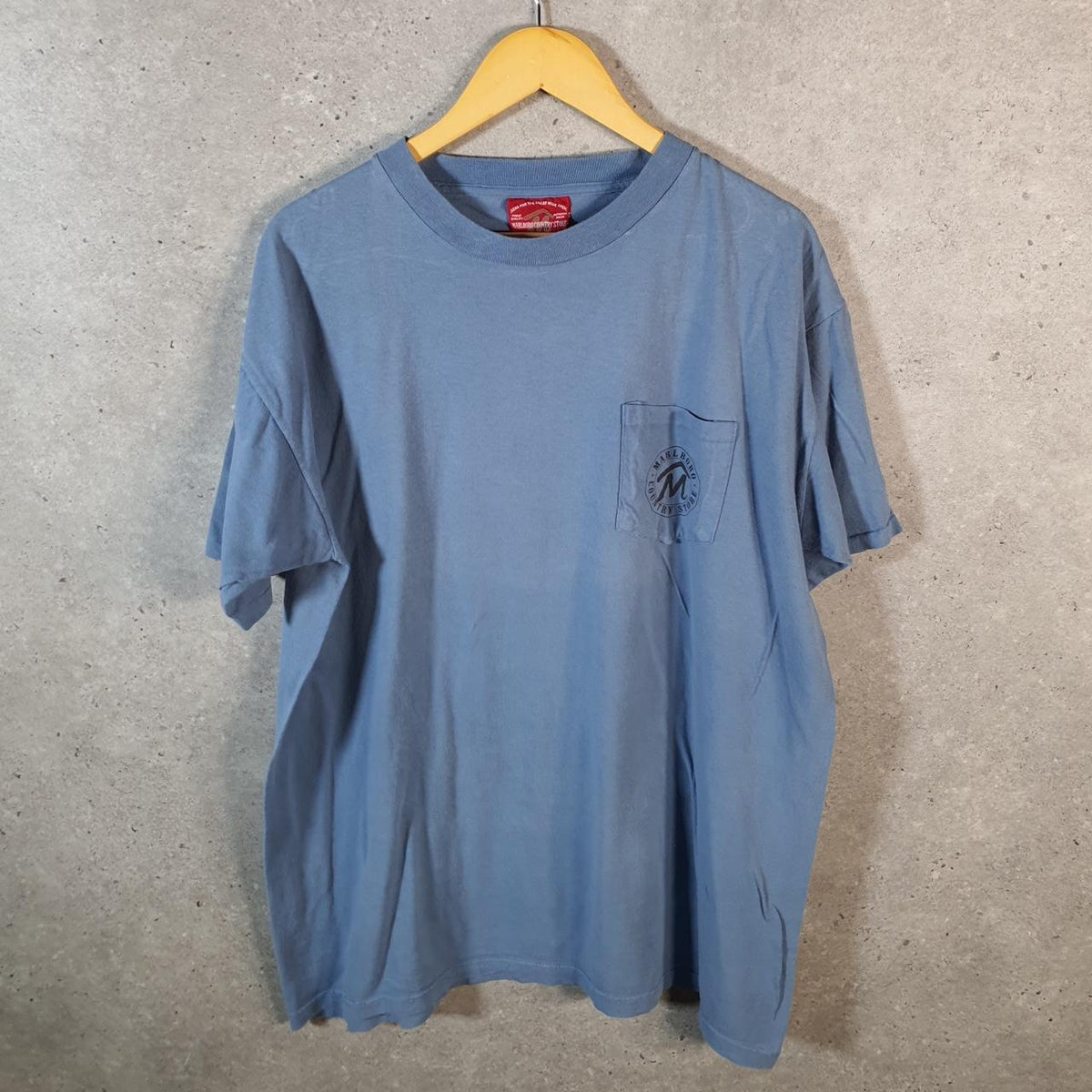 Vintage Marlboro Country Store Graphic 90s USA Single Stitch T Shirt Men’s XL Blue