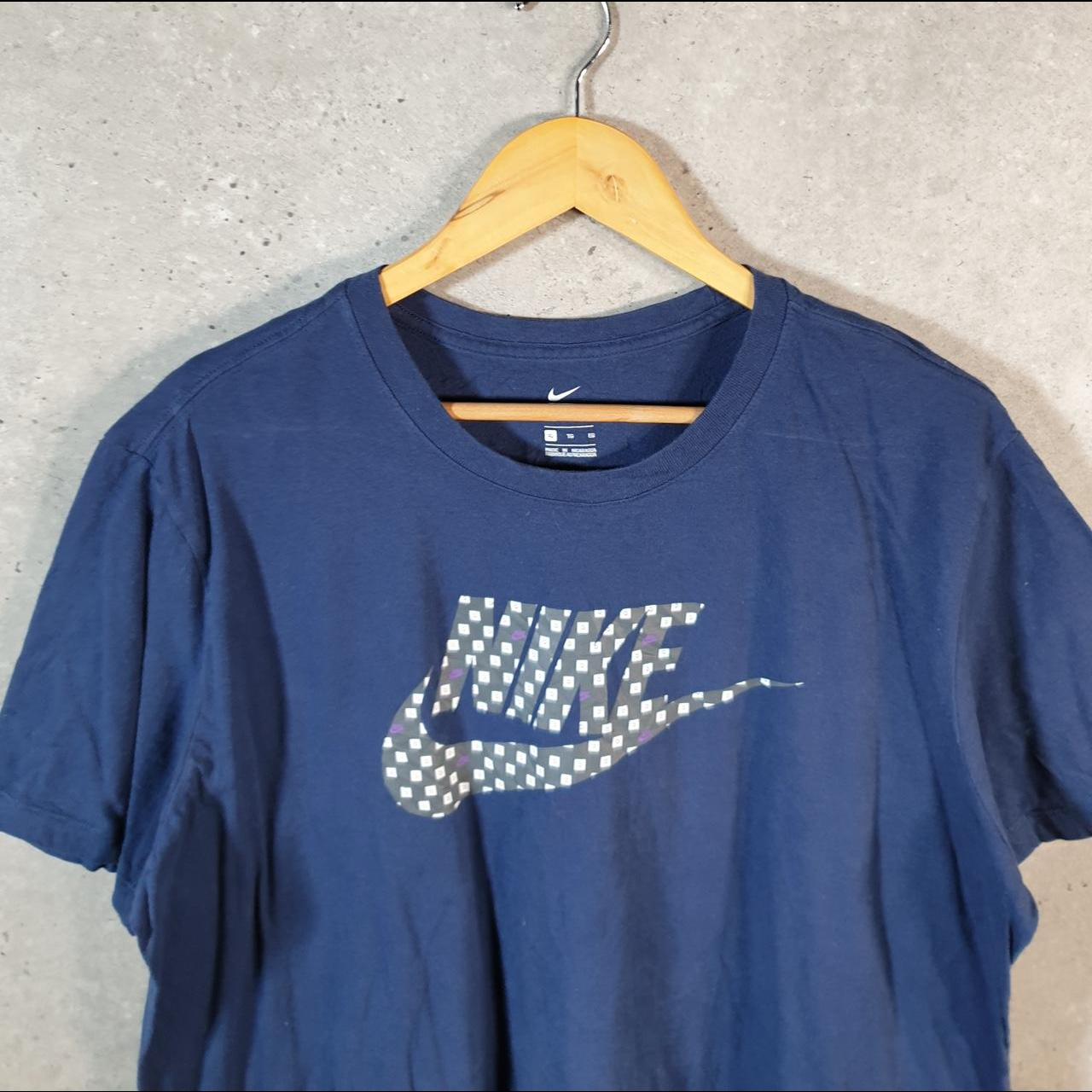 Vintage Nike T Shirt Men’s XL Blue Printed Single Swoosh Logo Athletic C8266