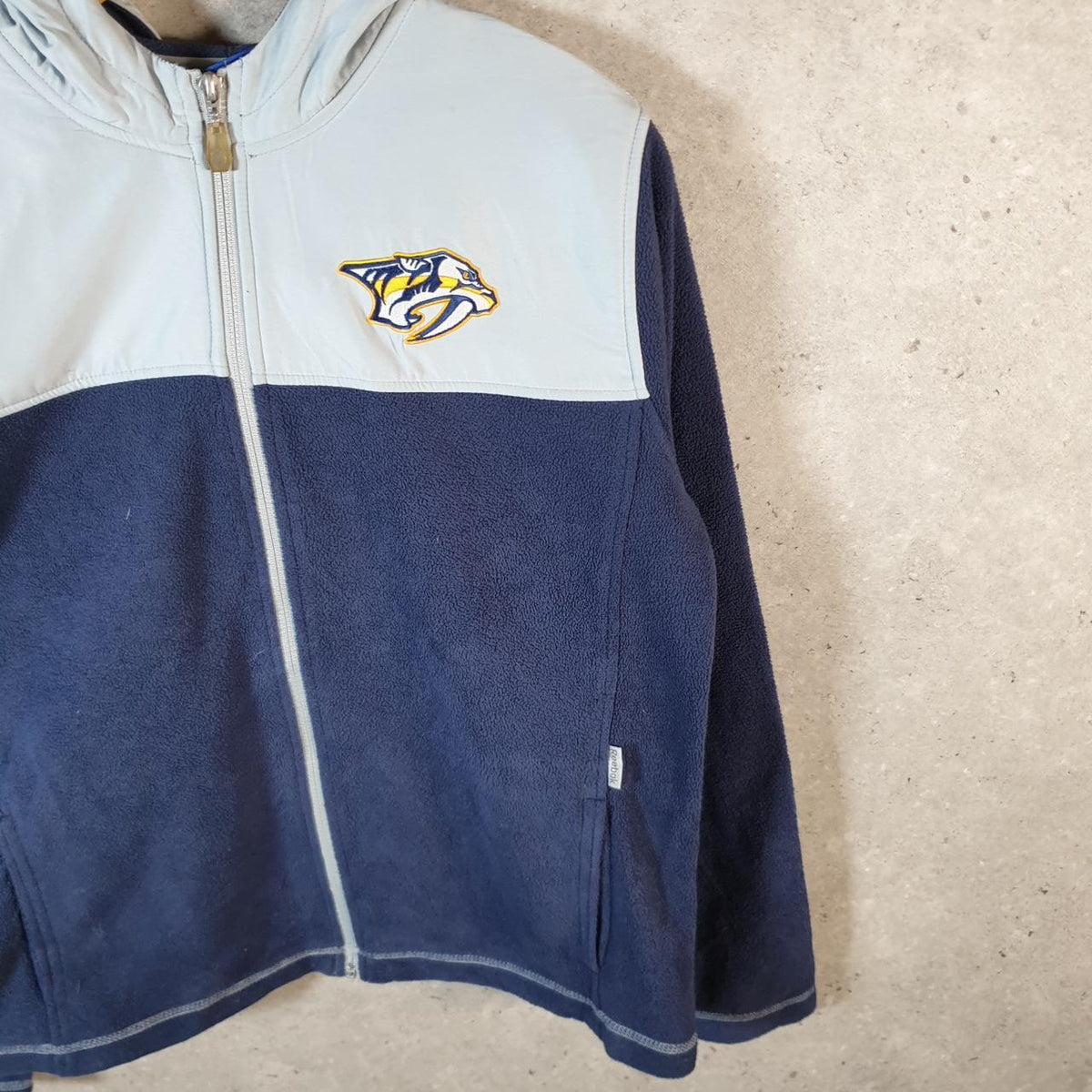 Reebok Nashville Predators Full Zip Fleece Hoodie Womens XL Blue Embroidered