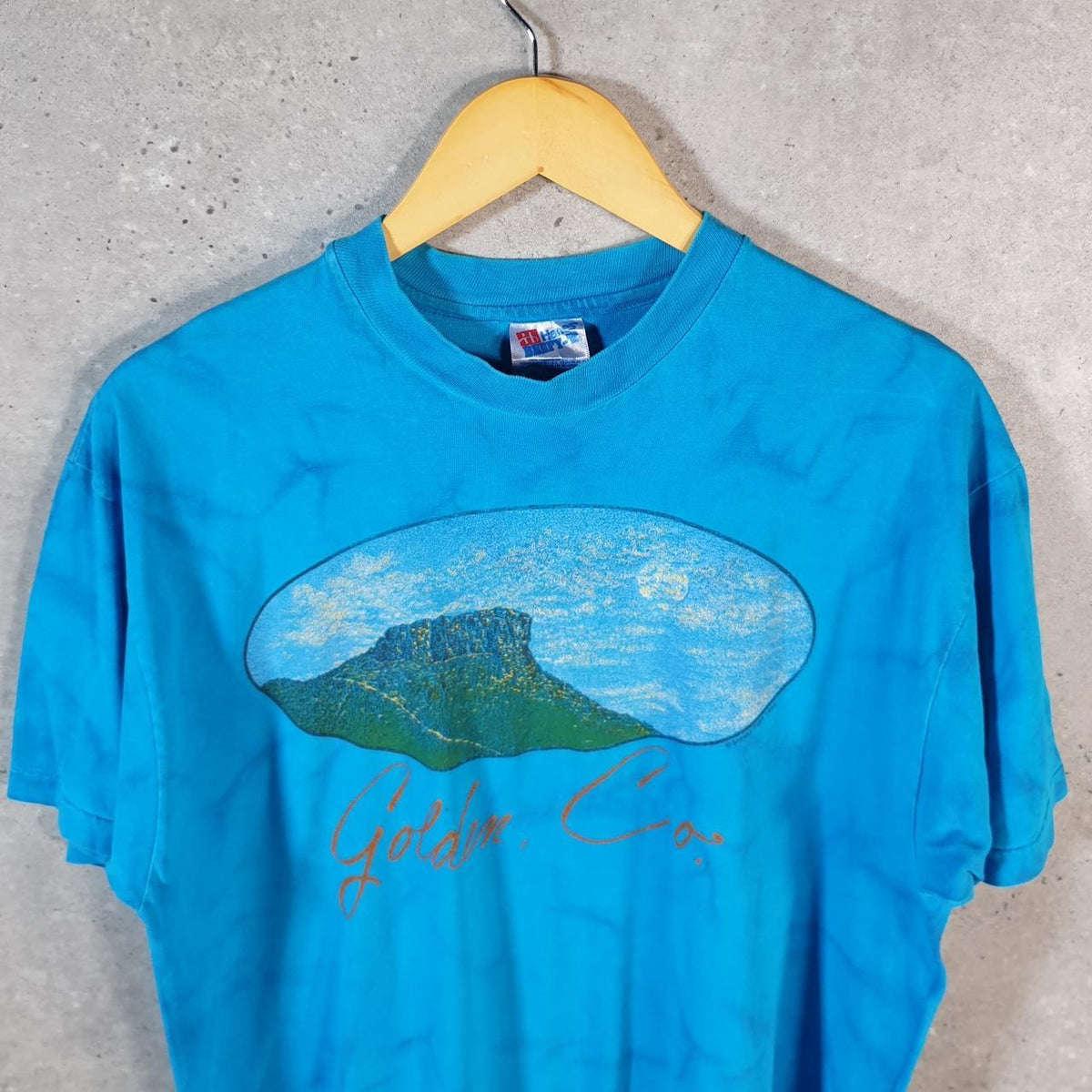 Vintage Hanes 1994 Golden Coast Beach USA Single Stitch T Shirt Men’s Large Blue C8825