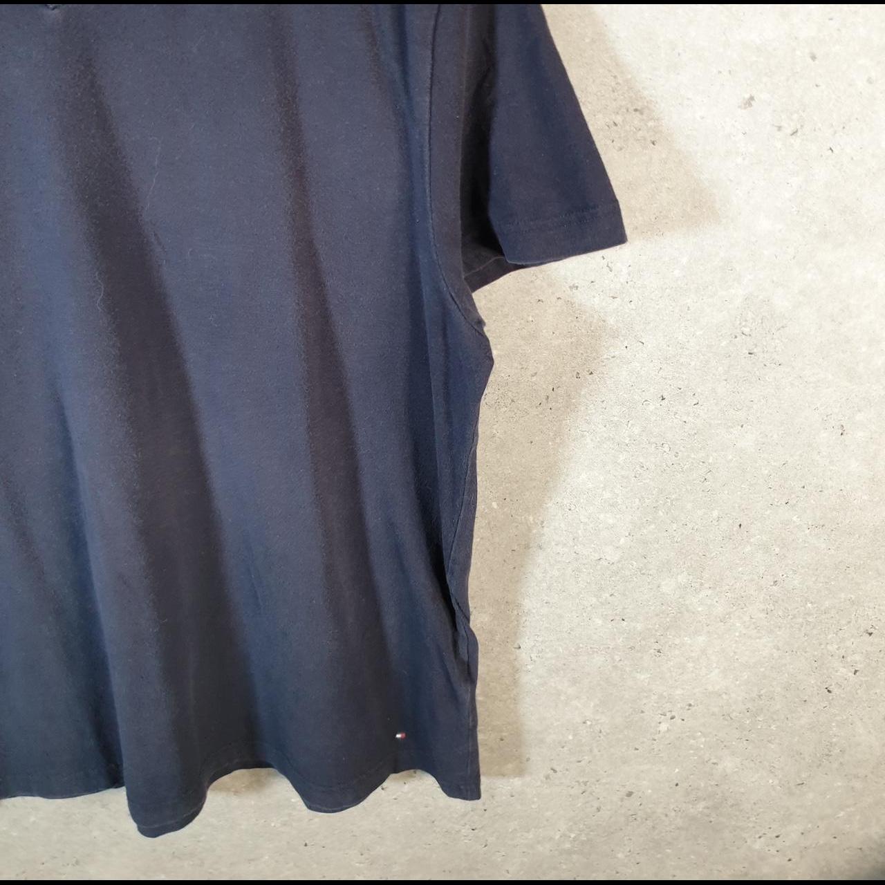 Vintage Tommy Hilfiger T Shirt Men’s Large Navy Blue Stretch Fit Embroidered Logo