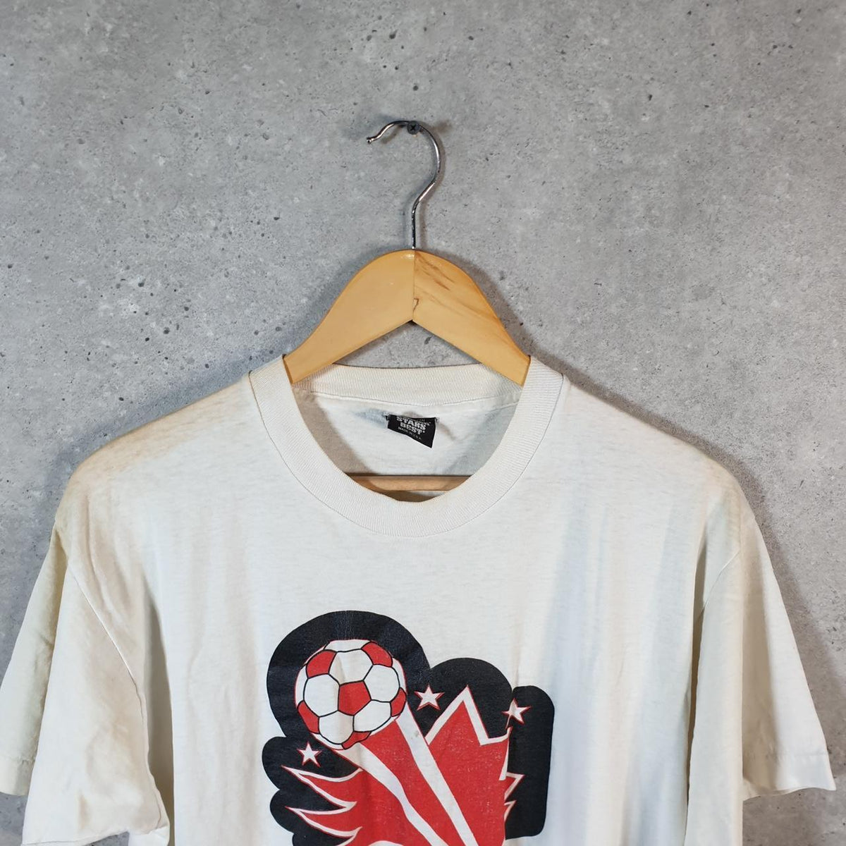 Vintage Screen Stars Best M.C.S.C Soccer Camp USA Single Stitch T Shirt Men’s XL White Big Fish Vintage
