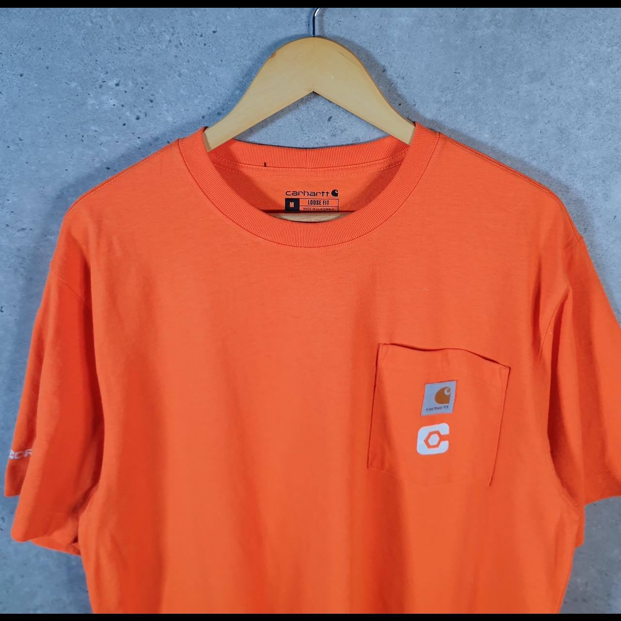 Vintage Carhartt Pocket T Shirt Men’s Medium Orange Workwear Chore Utility Loose Fit C9294