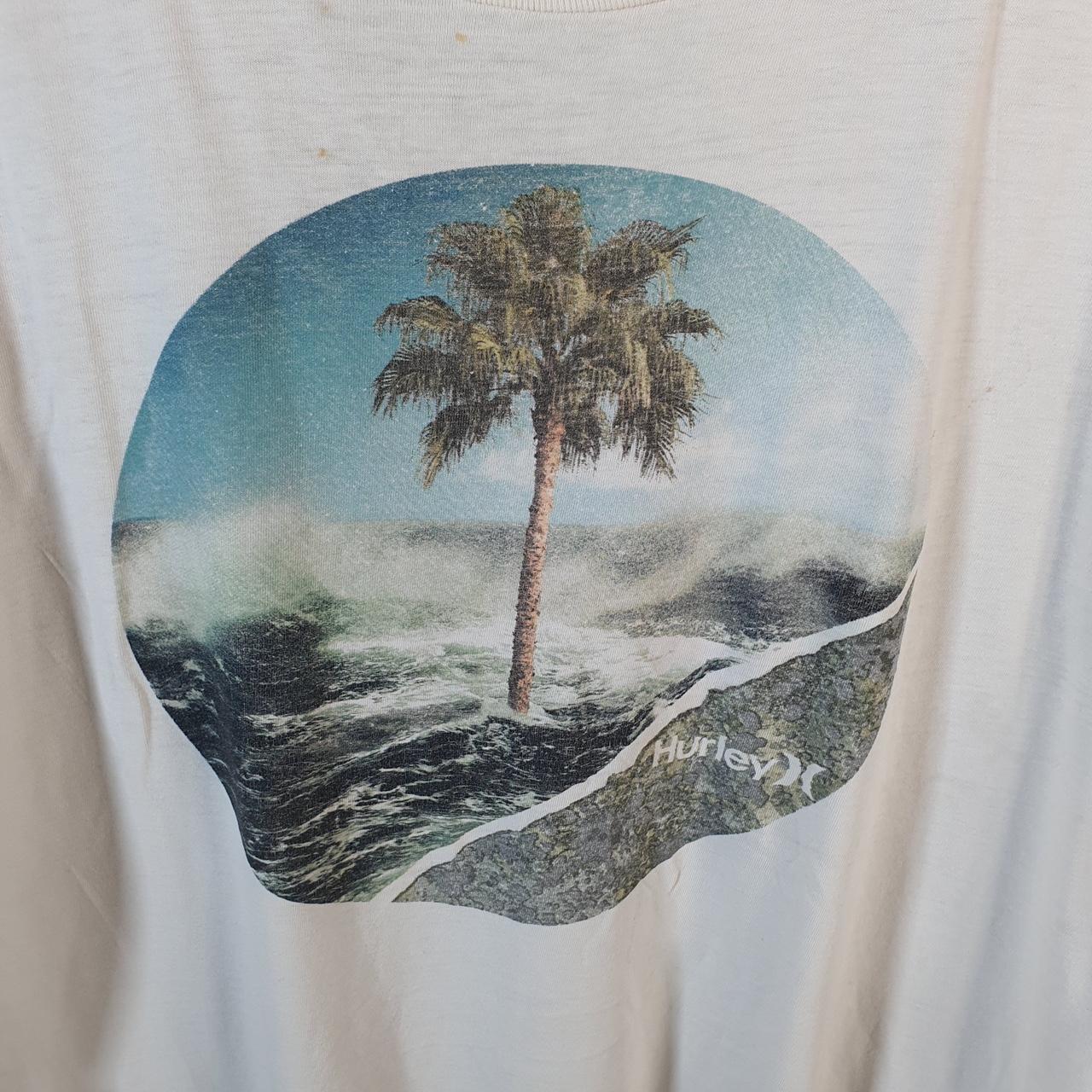 Vintage Hurley Spellout T Shirt Men’s White Medium Casual Sports Logo Athletic