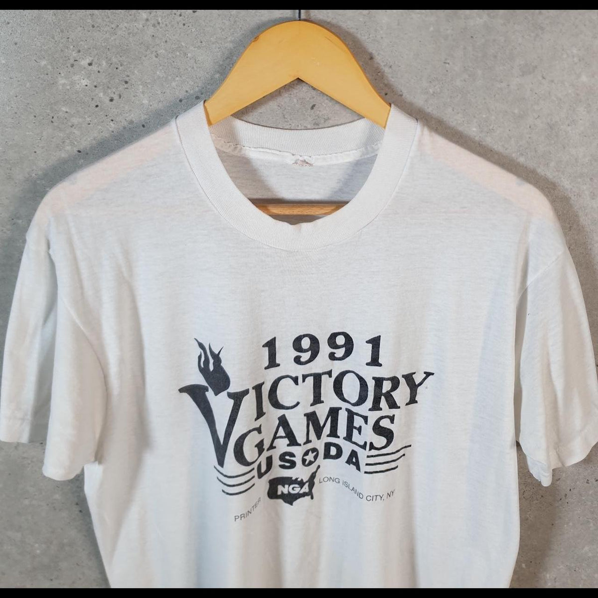 Vintage Screen Stars 1991 Victory Games Usoda New York Single Stitch T Shirt Men’s Small White C9566