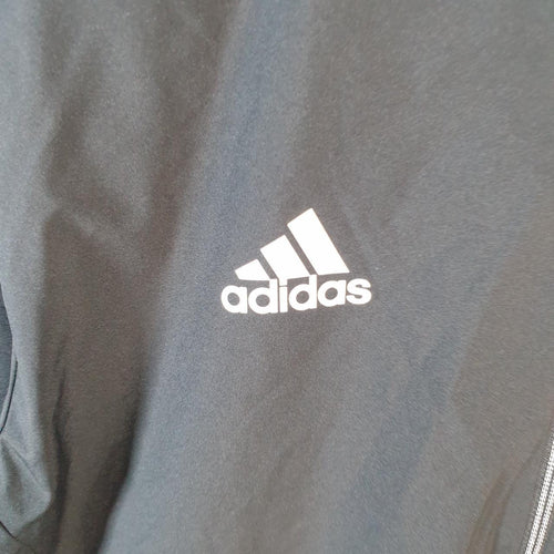 Vintage Adidas Windbreaker Track Jacket Mens XL Black USA Three Stripes Full Zip