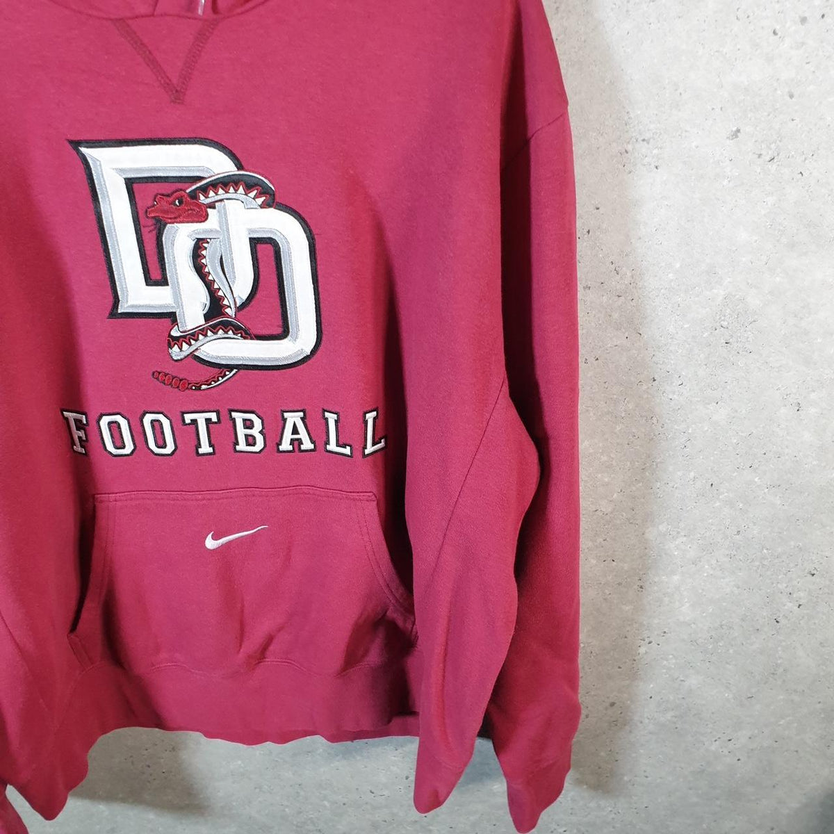Vintage Nike Centre Swoosh Embroidered Hoodie Men’s 2XL Red Swoosh Y2K Pullover