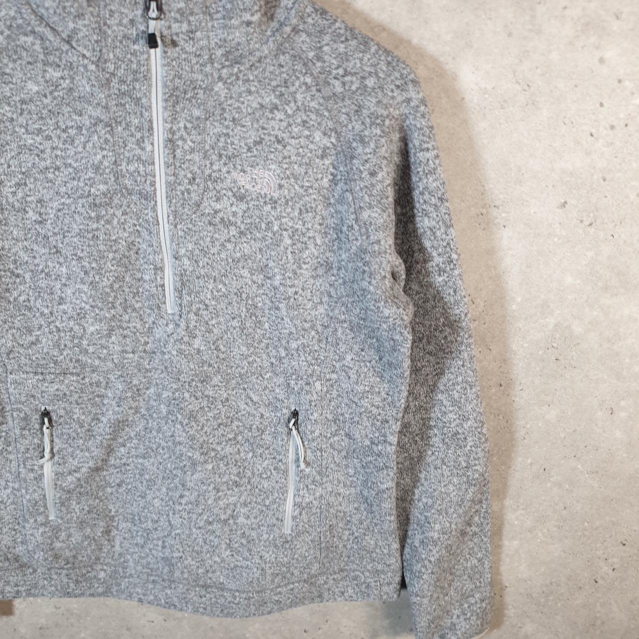 Vintage The North Face TNF Teddy Fleece Sweatshirt  Womens Medium Grey 1/4 Zip Logo