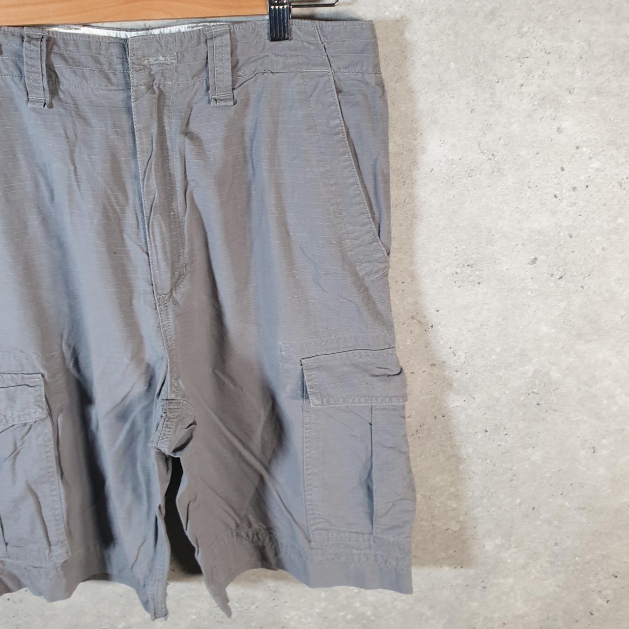 Vintage Chaps Chino Shorts Jorts Cargo Mens W32 Grey Baggy Cotton