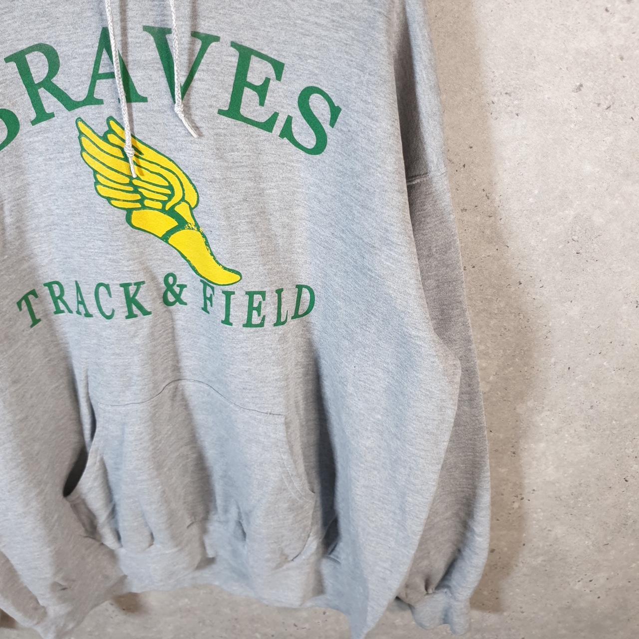 Vintage Lee Heavyweight Hoodie Men’s 2XL Grey Braves Track & Field