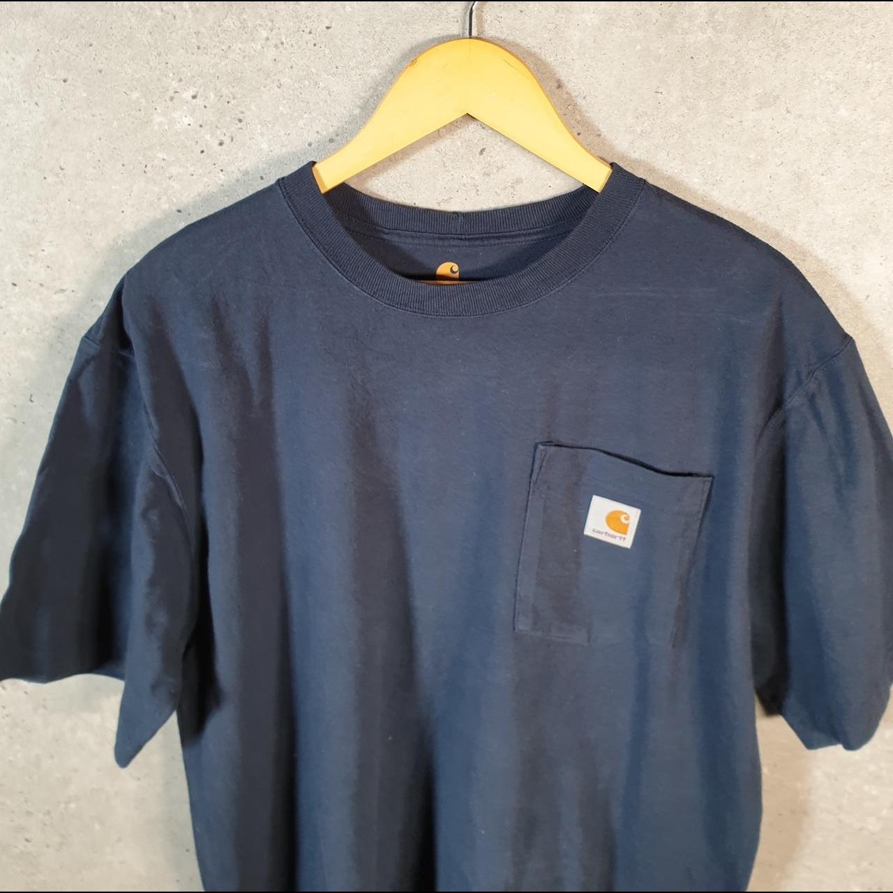 Vintage Carhartt Pocket T Shirt Men’s Medium Blue Workwear Chore Utility Original Fit C9331