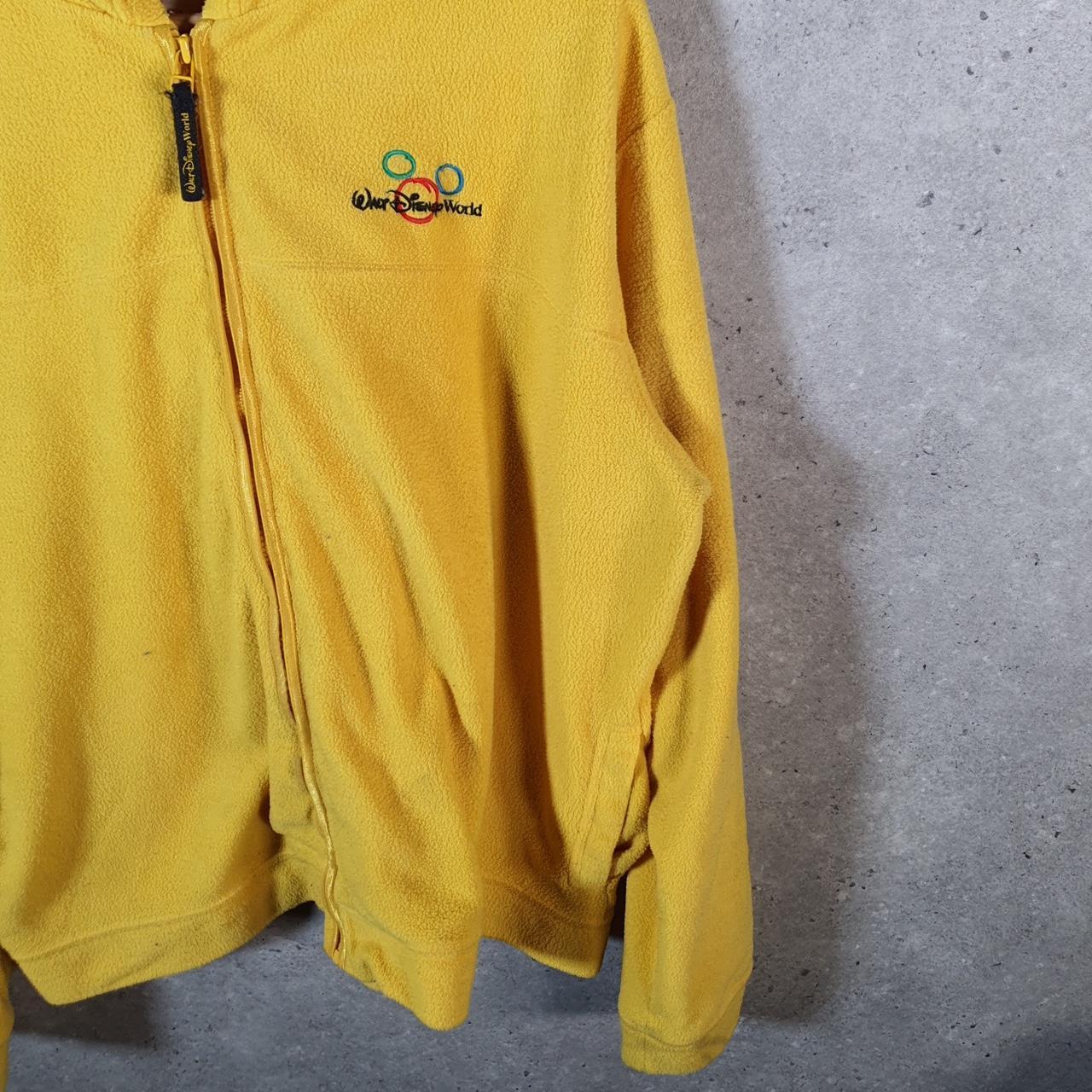 Disney Mickey Mouse Fleece Full Zip Hoodie Womens 2XL Yellow Embroidered Logo