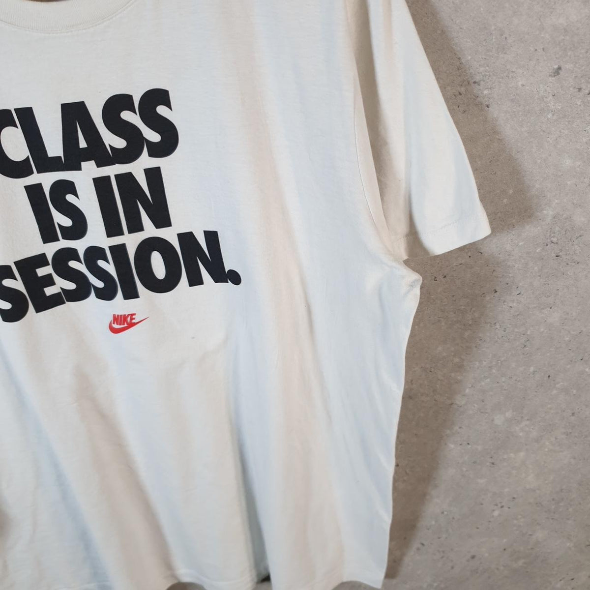 Vintage Nike Club Is In Session T Shirt Men’s XL White Logo Swoosh Athletic