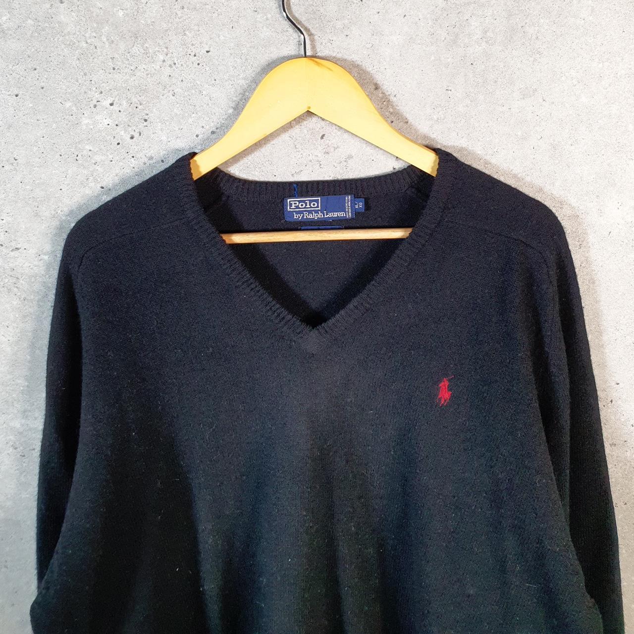 Vintage Ralph Lauren Polo Lambswool Sweatshirt Men’s XL Black Pullover Pony C8861