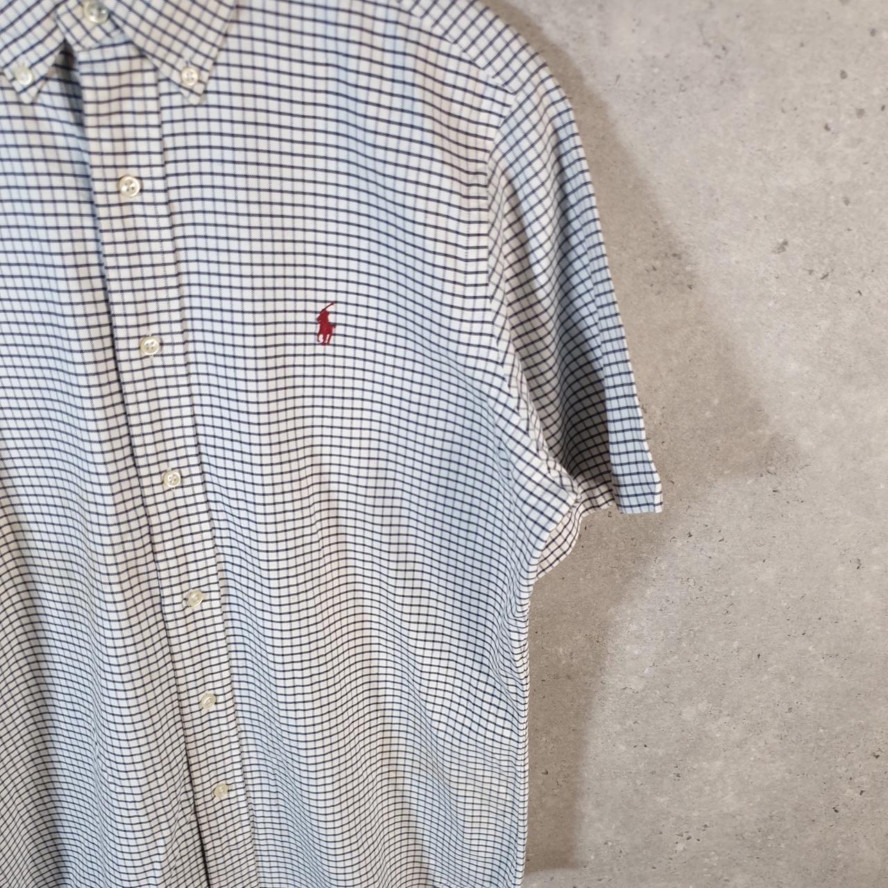 Vintage Ralph Lauren Button Down Shirt Men’s Medium Blue Checkered Classic Fit Cotton Pony