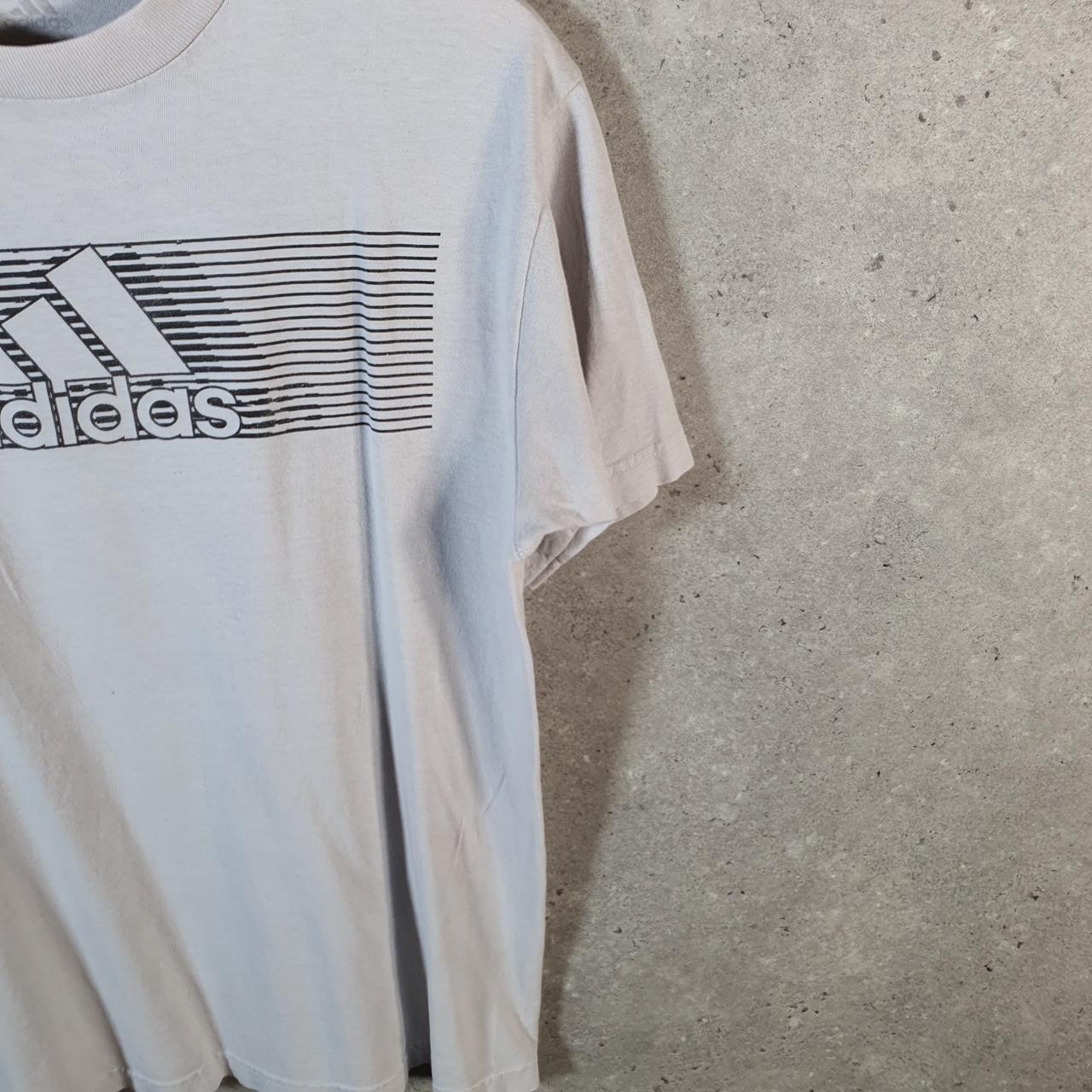 Vintage Adidas T Shirt Men’s Medium Graphic White Three Stripes Athletic