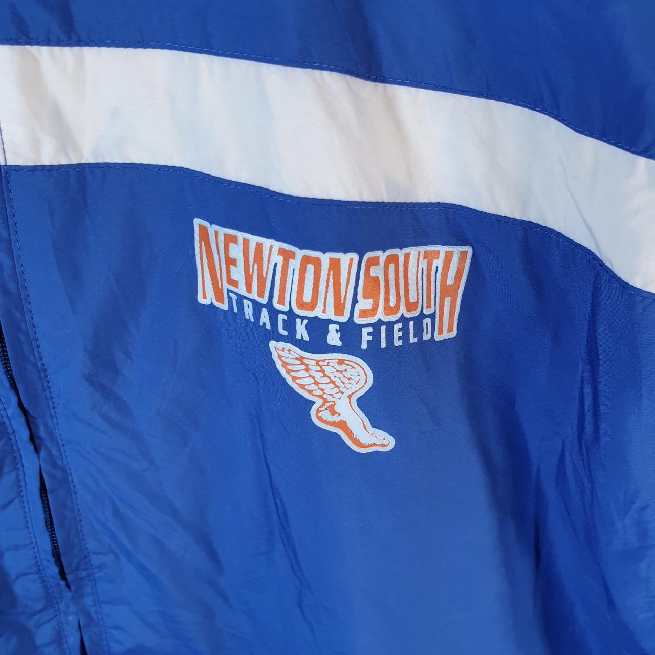 Vintage Champion Windbreaker Track Jacket Mens Medium Blue Logo Full Zip Newton