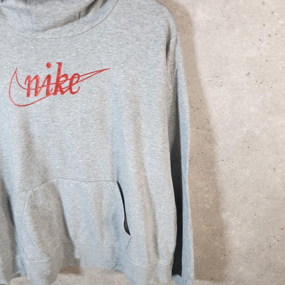 Vintage Nike Club Hoodie Womens XL Grey Swoosh Y2K Pullover