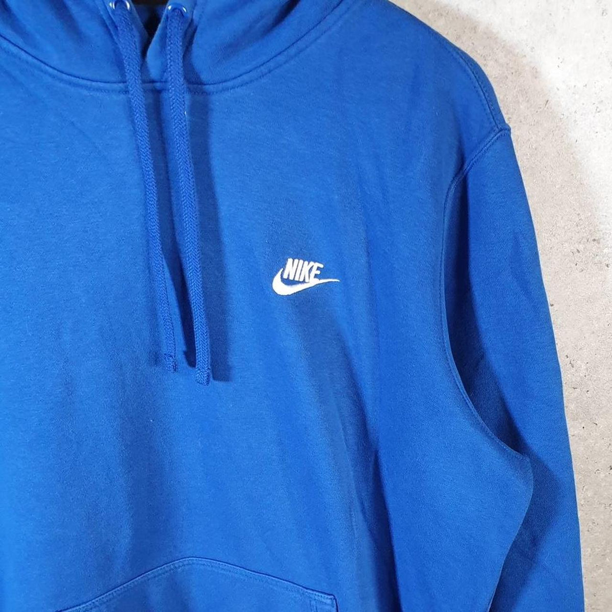 Vintage Nike Club Embroidered Hoodie Men’s XL Blue Swoosh Y2K Pullover