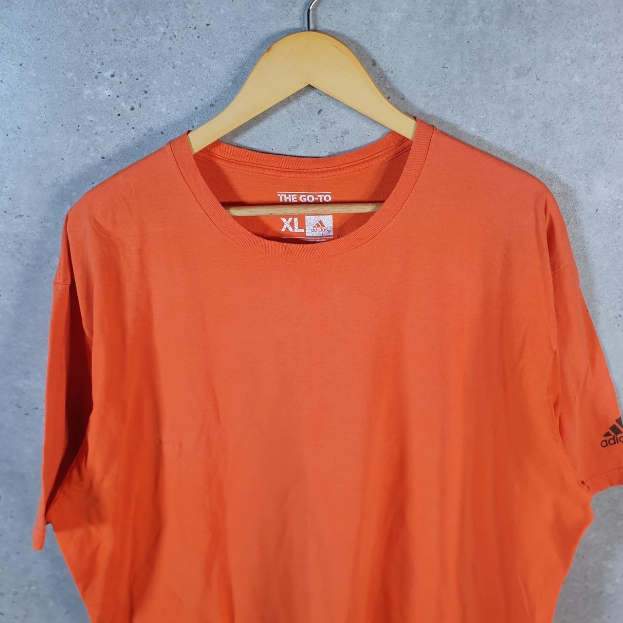 Vintage Adidas Go Tee T Shirt Shirt Men’s XL Orange Three Stripes Logo Athletic C9879