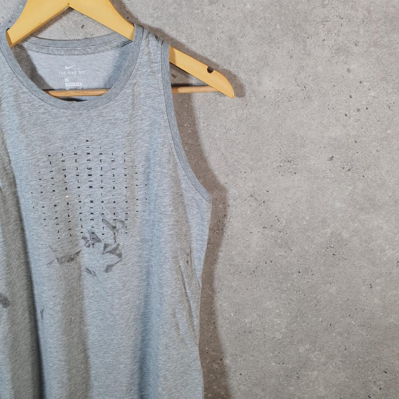 Vintage Nike Dri Fit Spellout Vest Men’s Small Grey Swoosh Athletic