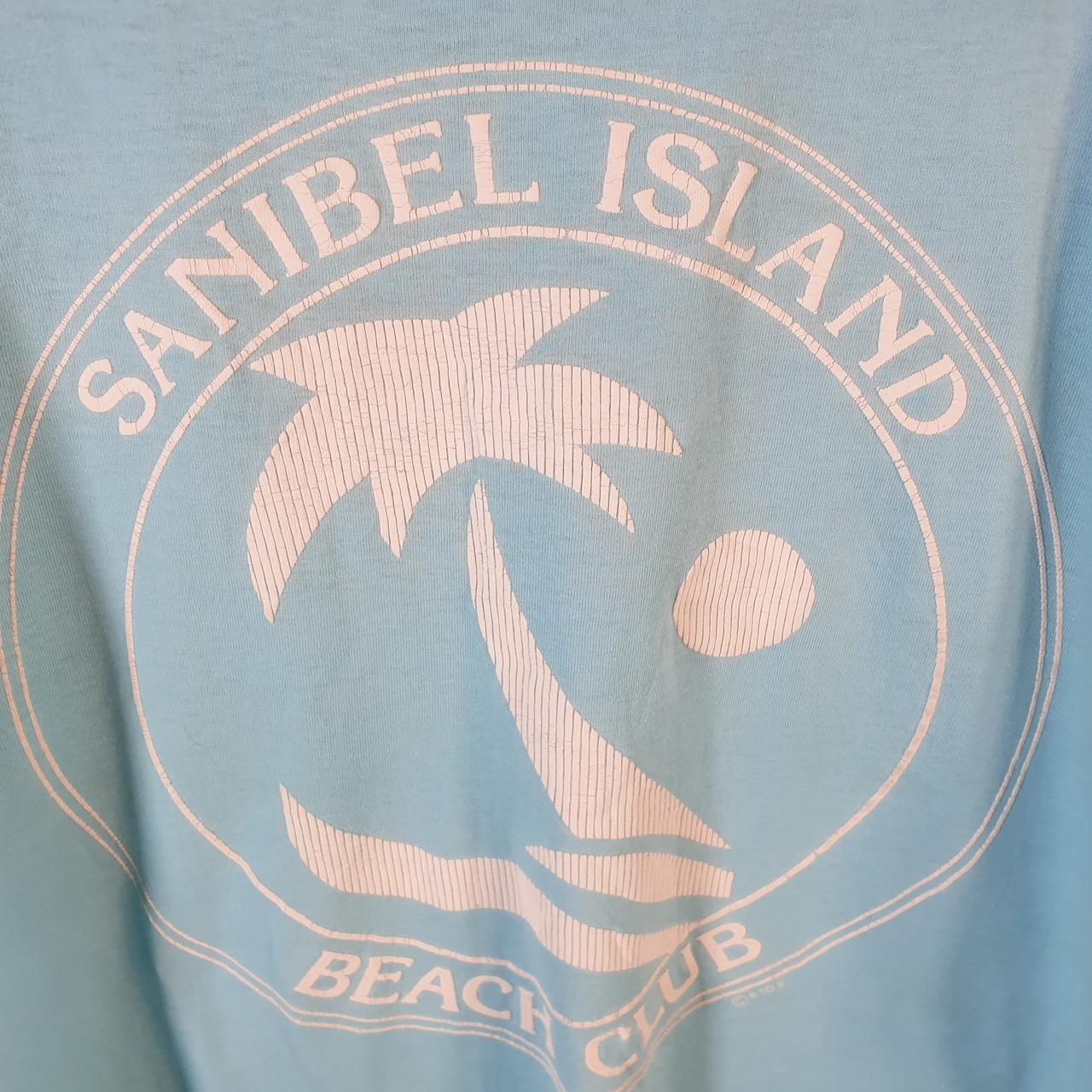 Vintage Screen Stars Sanibel Island Beach Club 90s USA Single Stitch T Shirt Men’s Large Blue