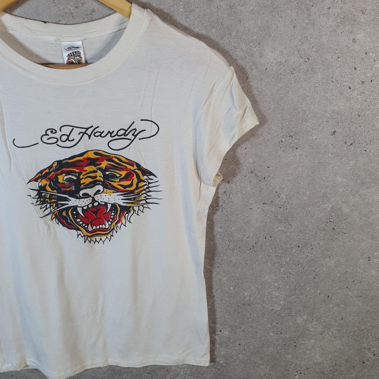 Vintage Ed Hardy T Shirt Womens Large Christian Audigier Love Heart Graphic Skull Y2K