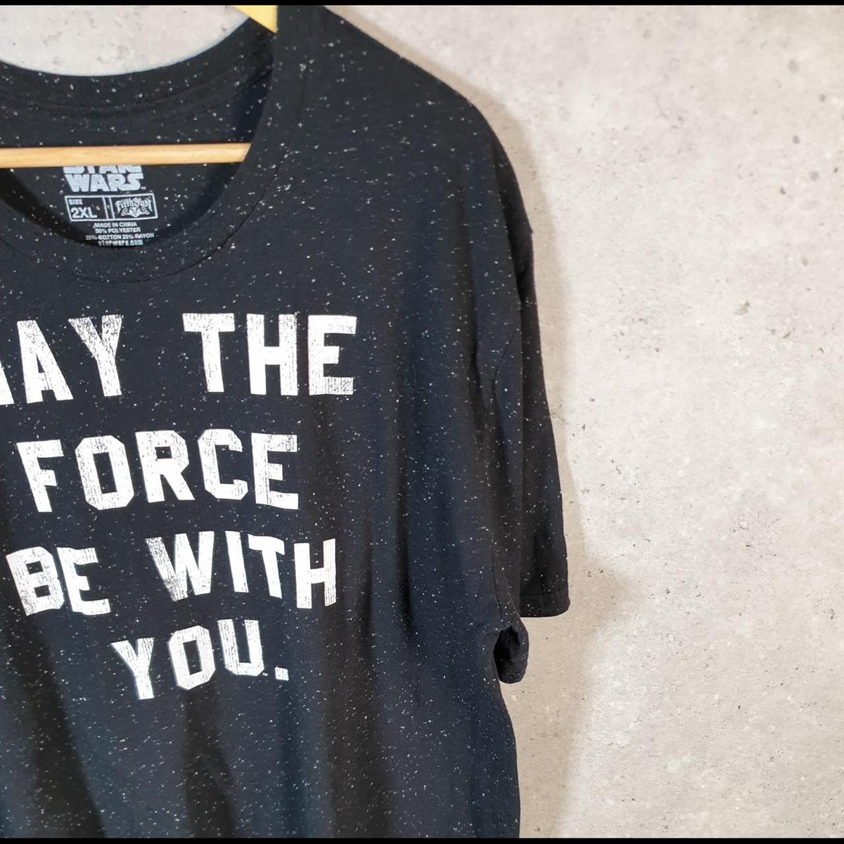 Vintage Star Wars May The Force Be With You T Shirt Men’s 2XL Black Logo Graphic