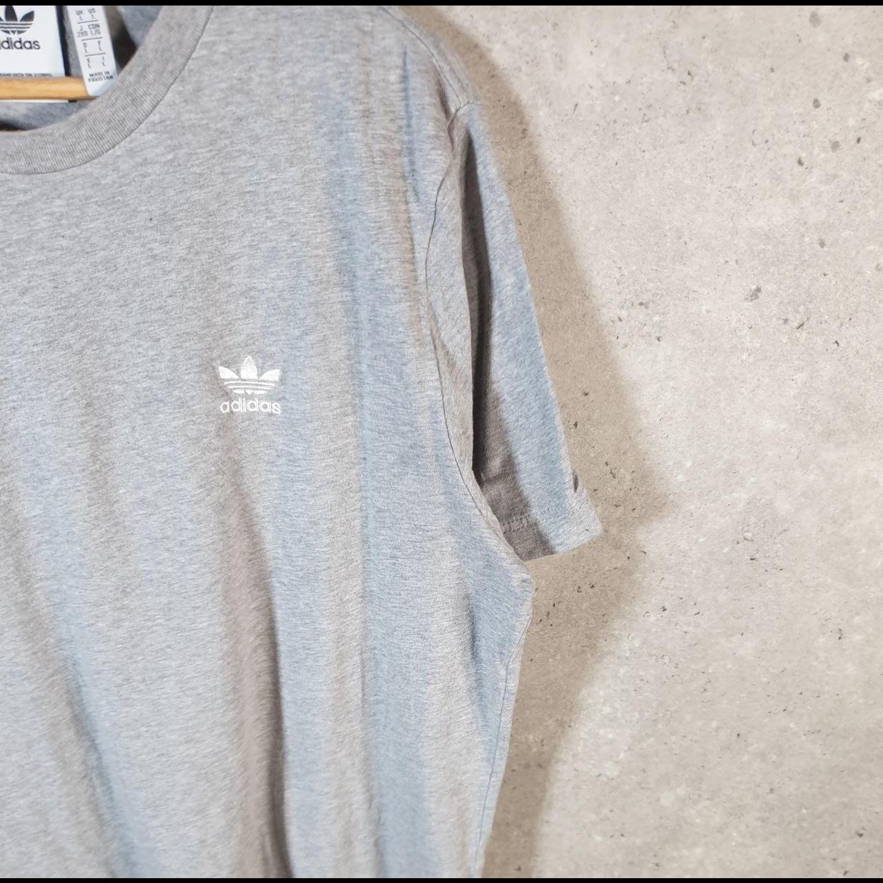 Vintage Adidas Embroidered Trefoil Retro T Shirt Mens Large Grey Logo Athletic