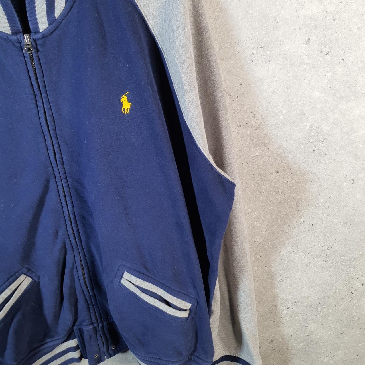 Vintage Ralph Lauren Polo Sweatshirt Men’s Large Navy Blue Cotton Full Zip Pony